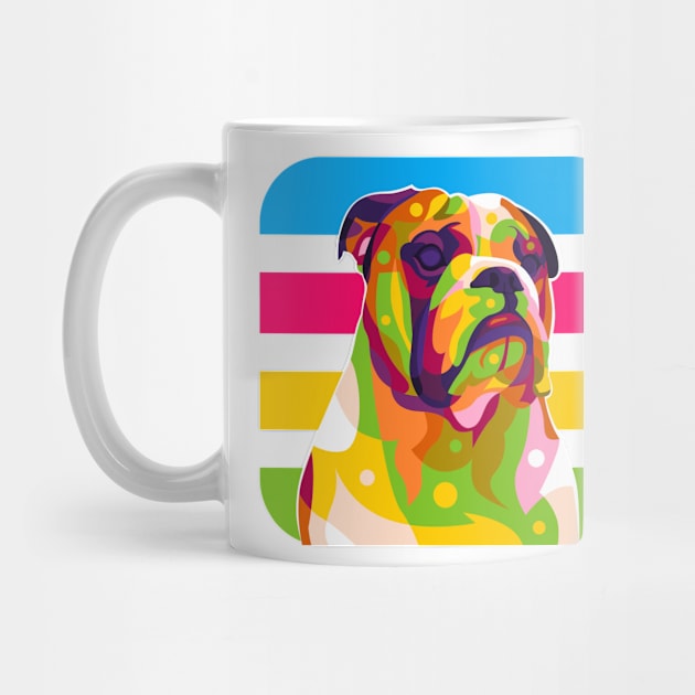 Pitbull Dog Bad Expression Colorful Pop Art by wpaprint